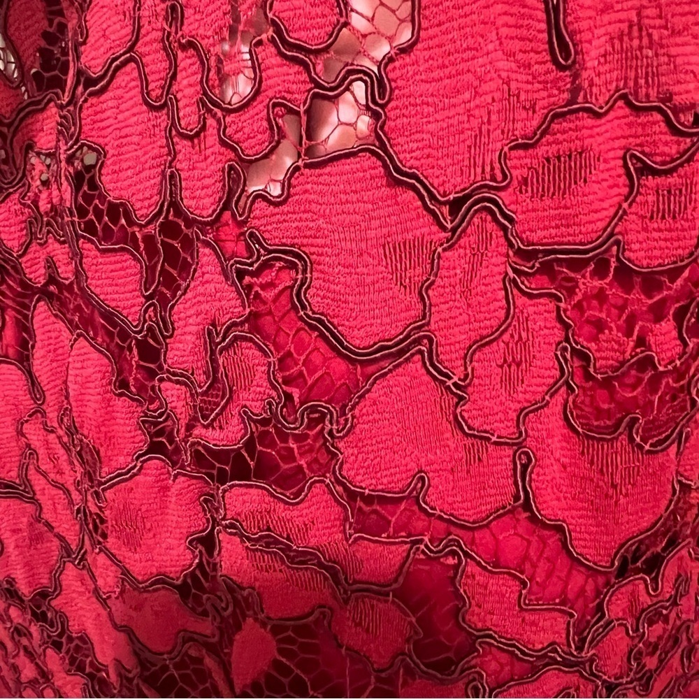 Lela Rose Red Lace Mini Dress - Picture 5 of 11